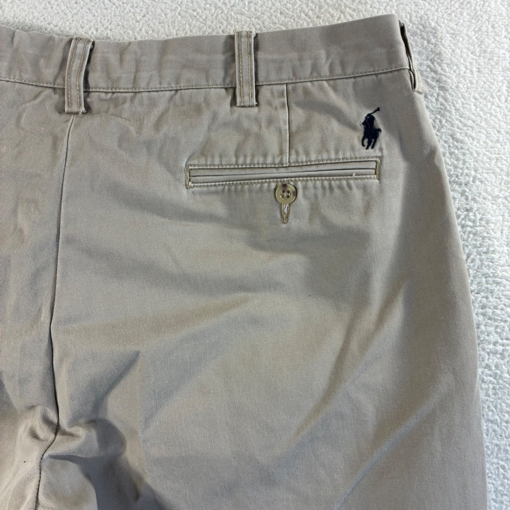 Polo Ralph Lauren Preston Chino Pants Mens 36x31 Beige Cotton Flat Front Preppy‎